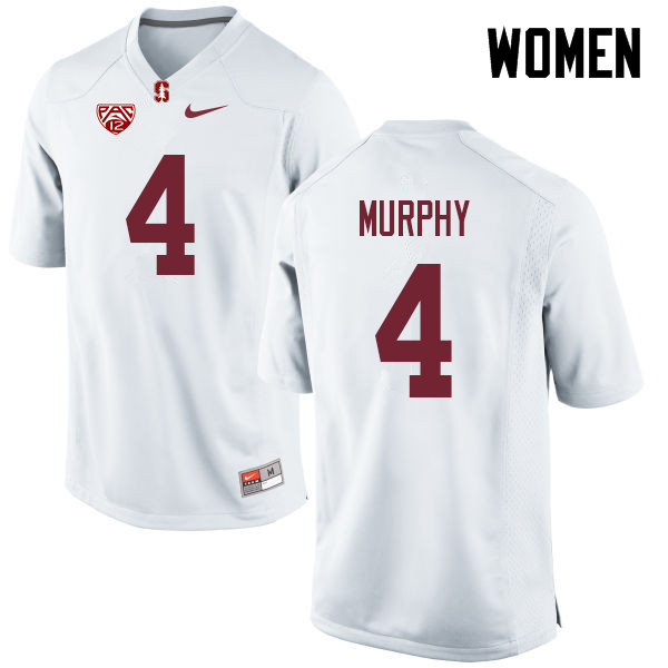 Women #4 Alameen Murphy Stanford Cardinal College Football Jerseys Sale-White - Click Image to Close